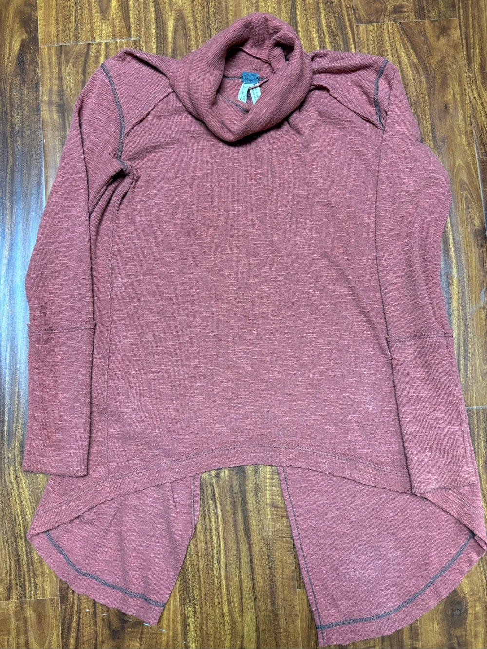 Free People Rust Cowl Neck High-Low Sweater